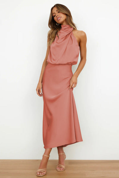 Mila | Lang kjole med halterneck