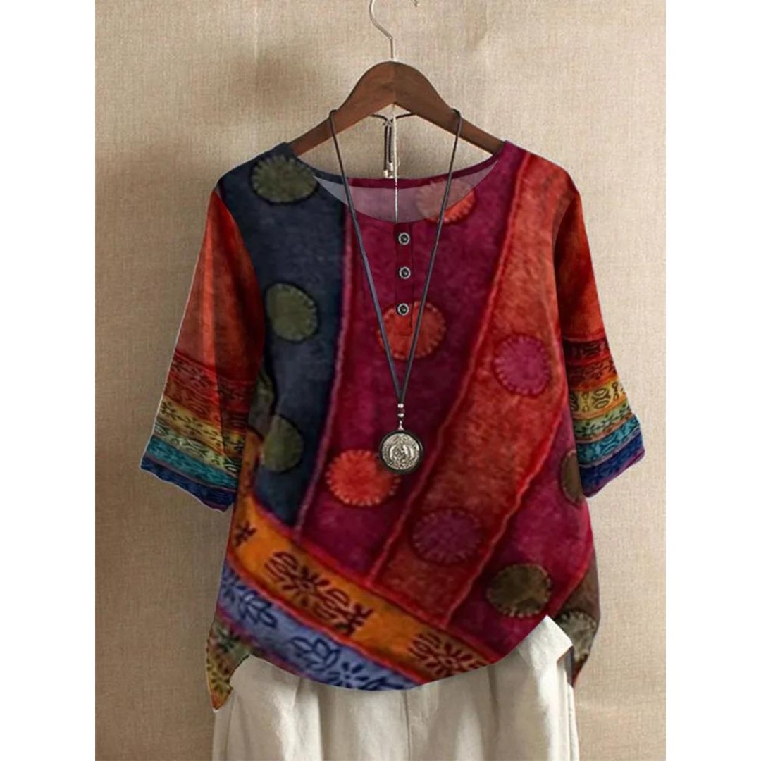 Lisa | Farverig boheme-top