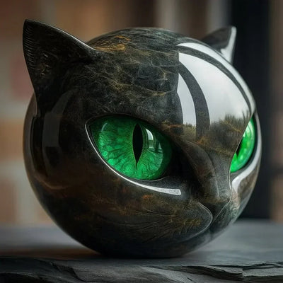 Simba | Mystisk skulptur af sort kattehoved
