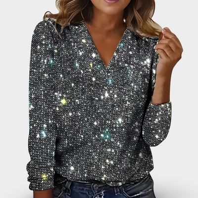 Lynn | V-hals Diamant Bluse