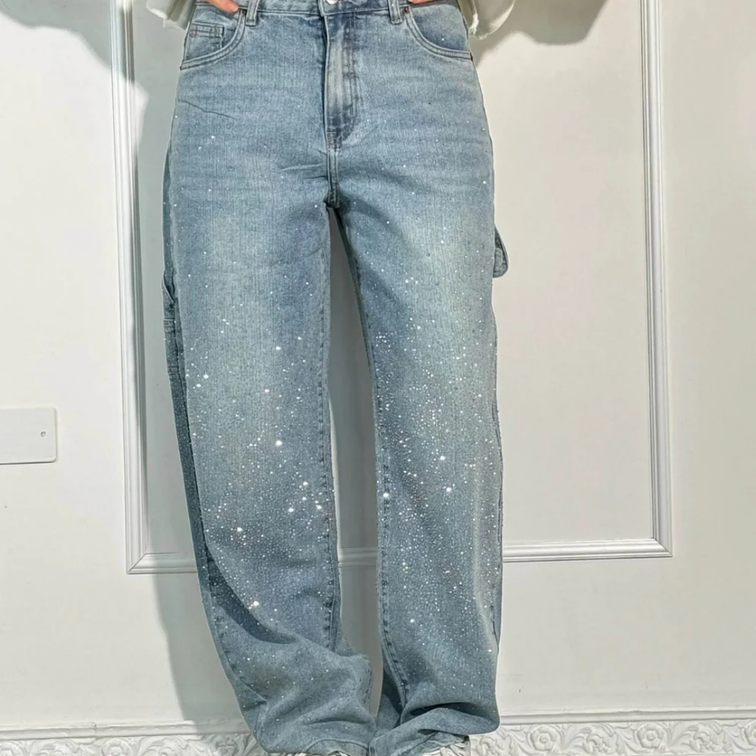 Loka  | Trendy stjerneklare denimcargobukser