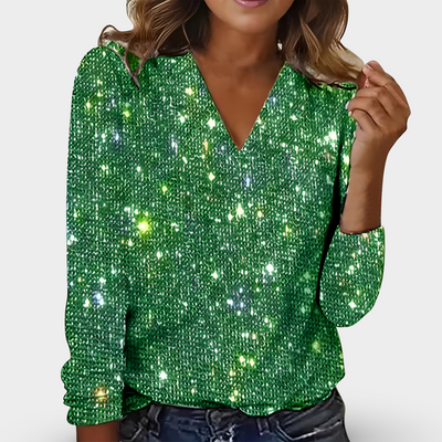 Lynn | V-hals Diamant Bluse