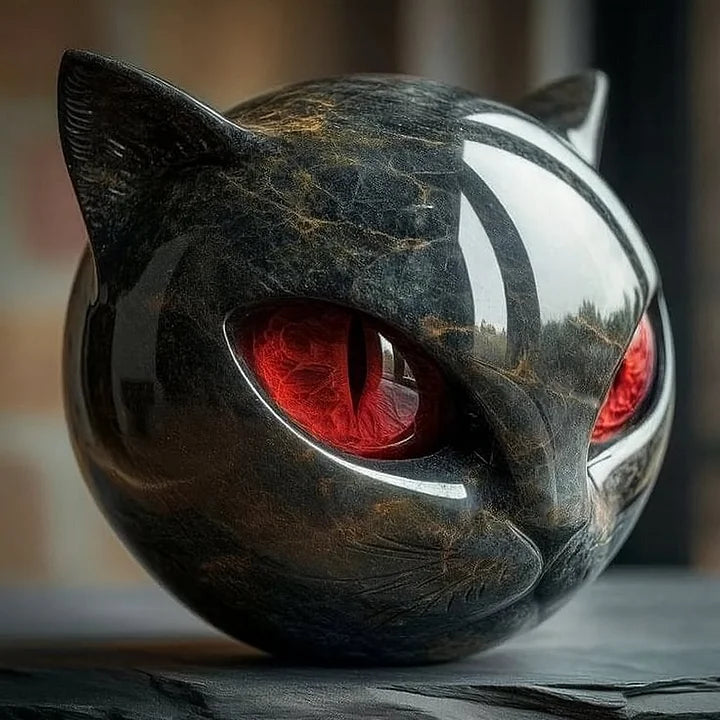 Simba | Mystisk skulptur af sort kattehoved