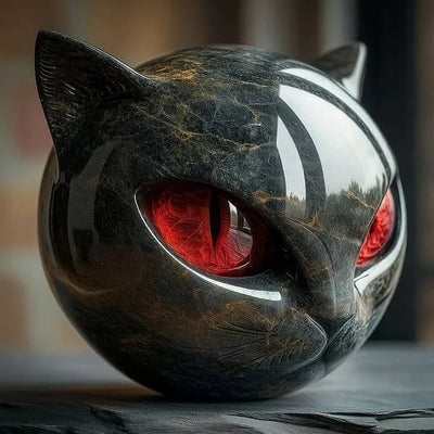 Simba | Mystisk skulptur af sort kattehoved
