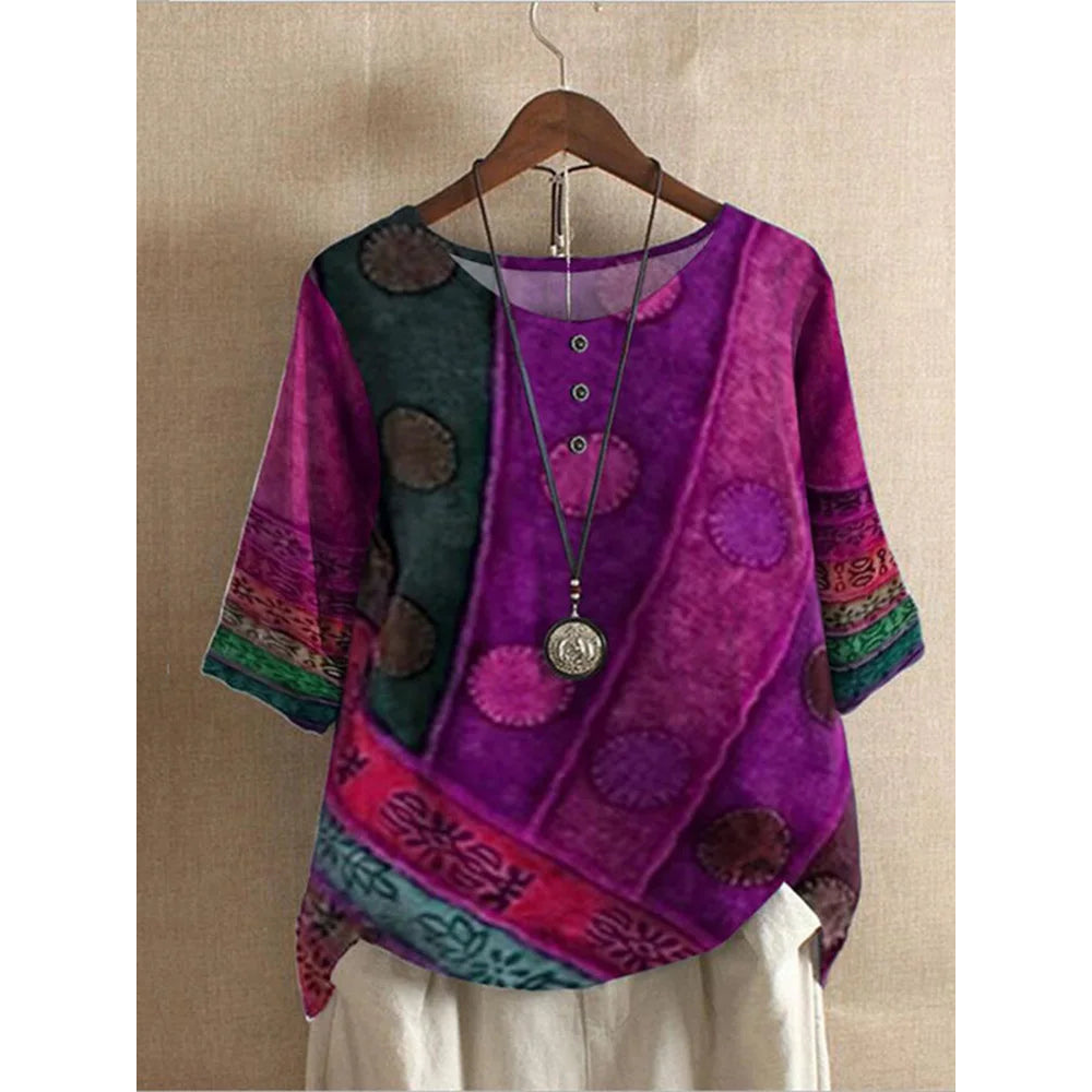 Lisa | Farverig boheme-top