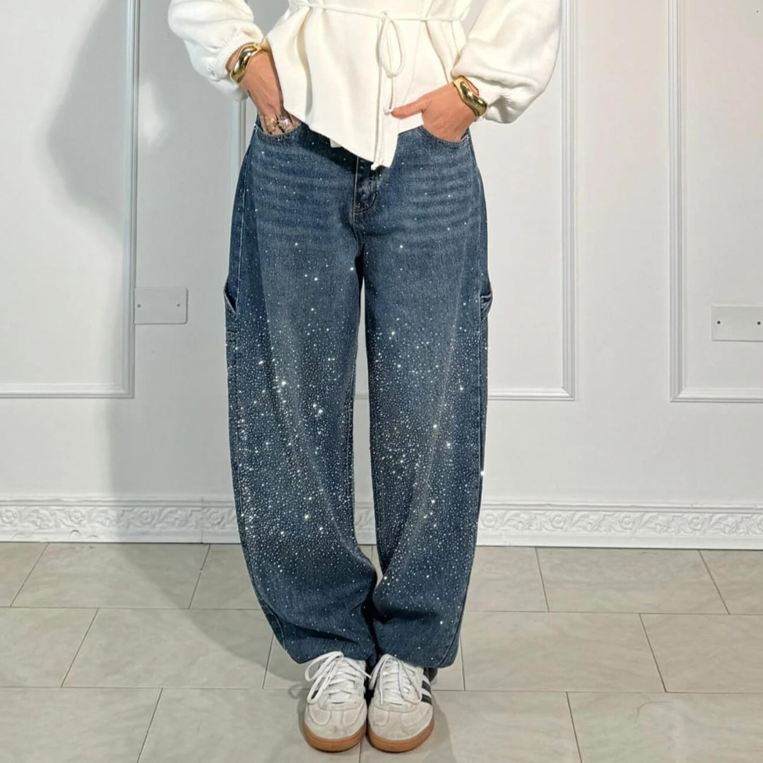 Loka  | Trendy stjerneklare denimcargobukser