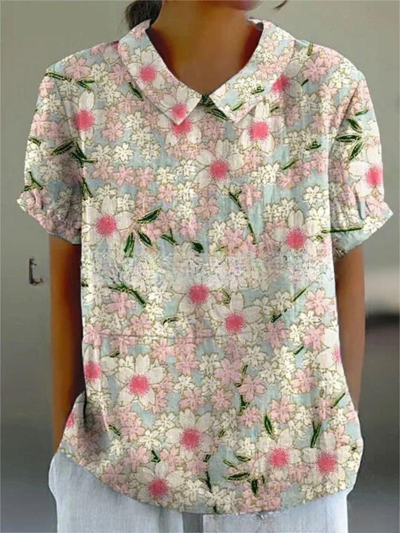 Janny | Himmelblå Blomsterbluse