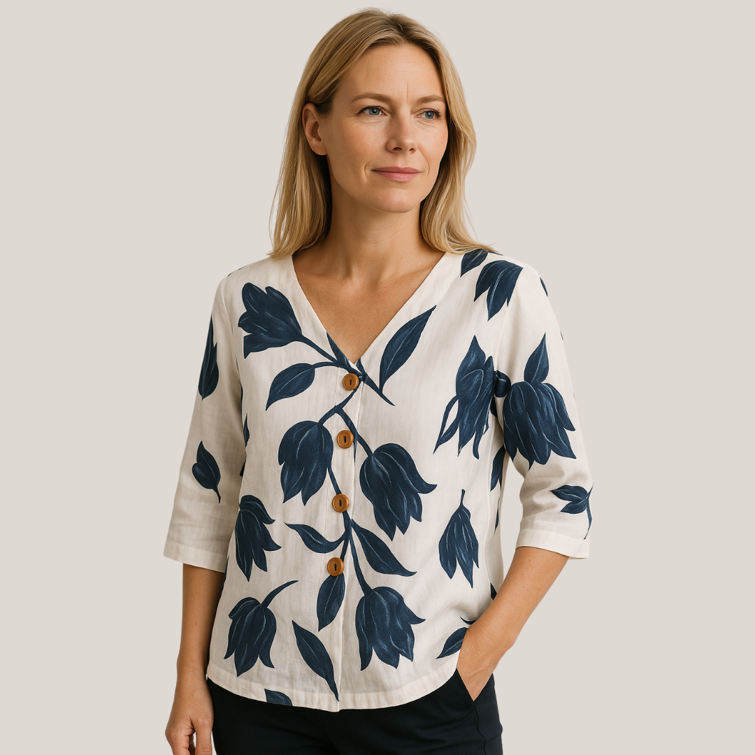 Melisa | Bluse skjorte med blomstermønster