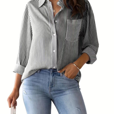 Selena | Elegant bluse i bomuld med løs pasform