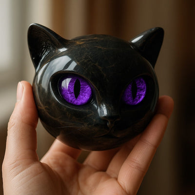 Simba | Mystisk skulptur af sort kattehoved
