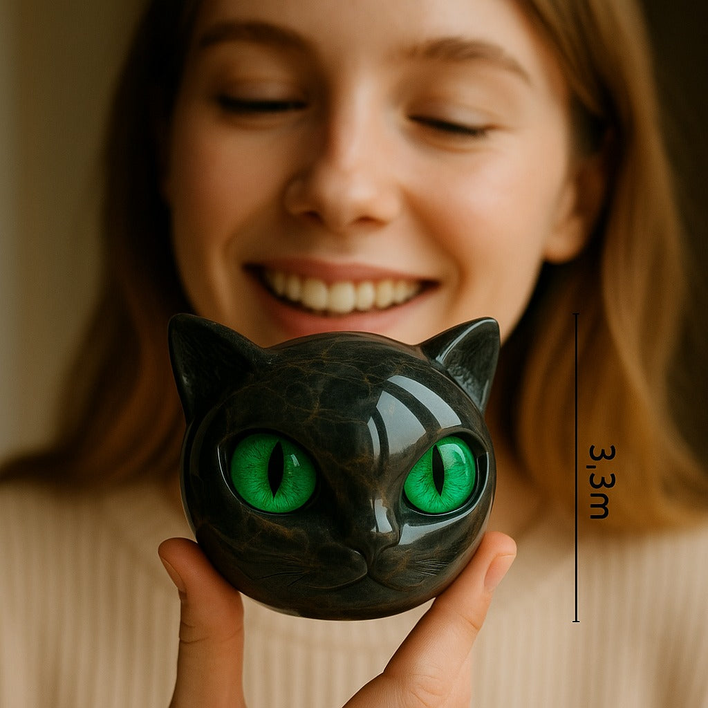 Simba | Mystisk skulptur af sort kattehoved