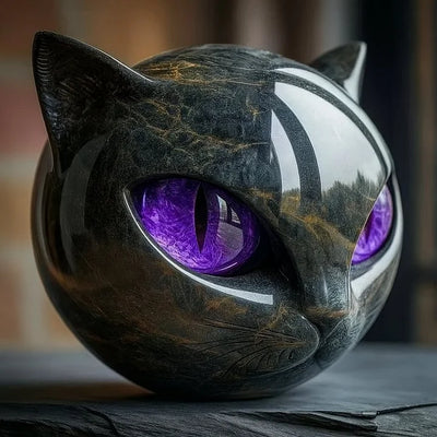 Simba | Mystisk skulptur af sort kattehoved