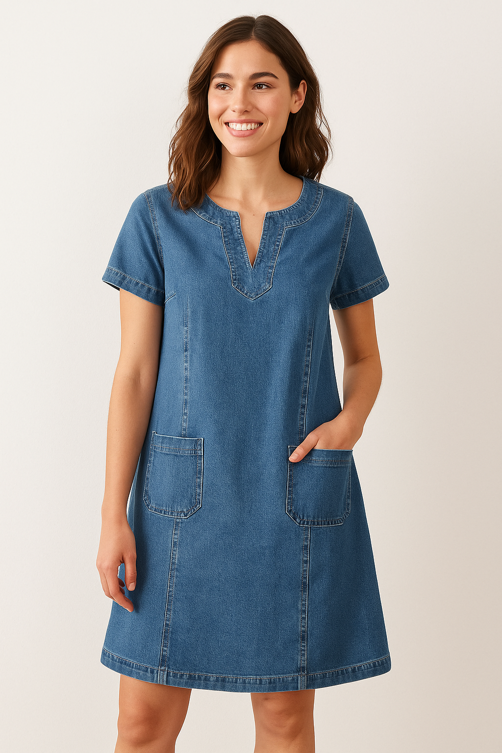 Monica | Blød Denim Kjole